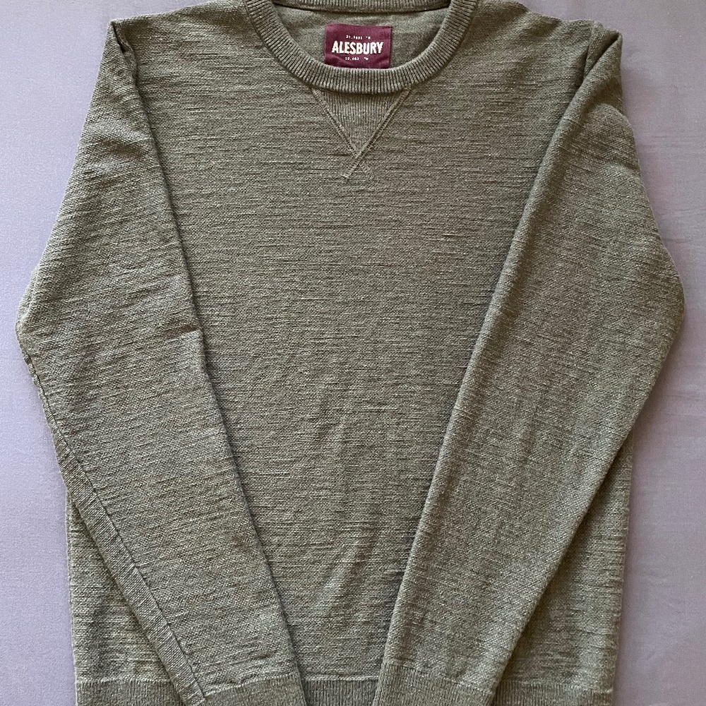 Alesbury Wool Crewneck Sweater - Men’s Size S - Color Forrest Green